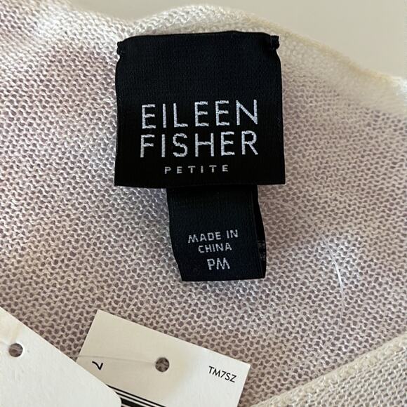 Eileen Fisher Double Layer Viscose Wool Web Hydra Scoop Neck Layered Top Size PM - Picture 8 of 14